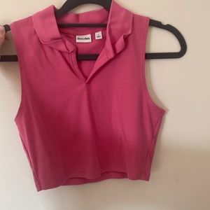 Aritzia brand Sun deh pink collared top